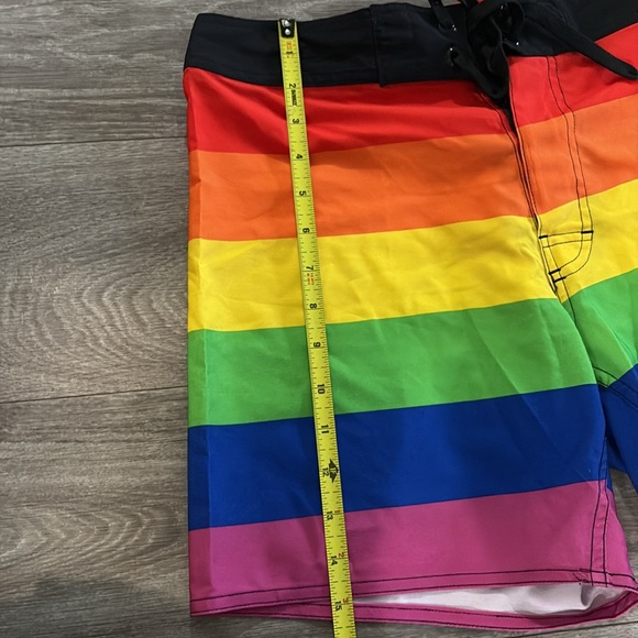 Rainbow Striped Swim Shorts - Picture 5 of 6